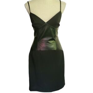 Vintage Hugo Buscati Faux Leather Slip Dress